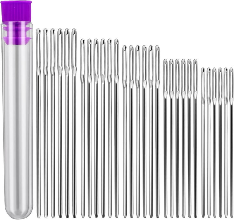 Bupete Large Eye Blunt Needles, 5 Sizes Sewing Needles, Metal Yarn Needles, Embroidery Needles for Hand Sewing for Knitting Sewing Crochet - Image 1